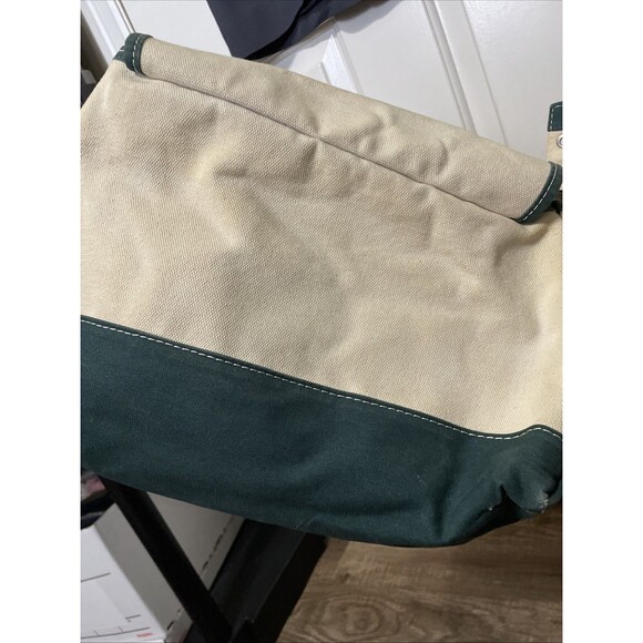 SET VTG LL Bean Boat & Tote Canvas Bag Large Blue Name READ 22x14 +purse FLAWS - Picture 15 of 16